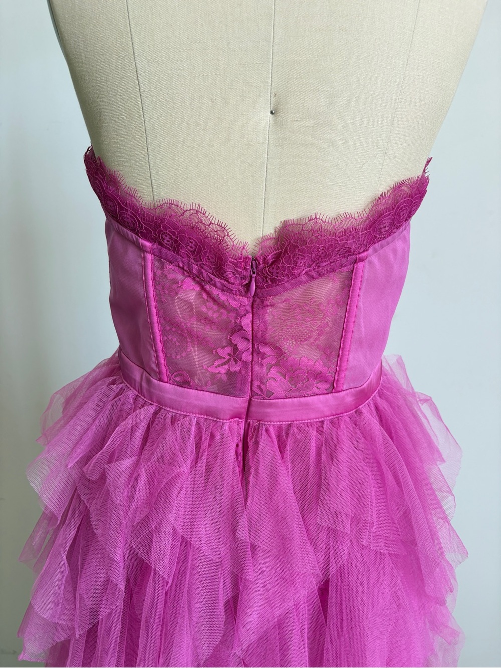 NWT For Love & Lemons Strapless Bustier Dress Gown in Fuchsia Sz Large - Picture 11 of 14